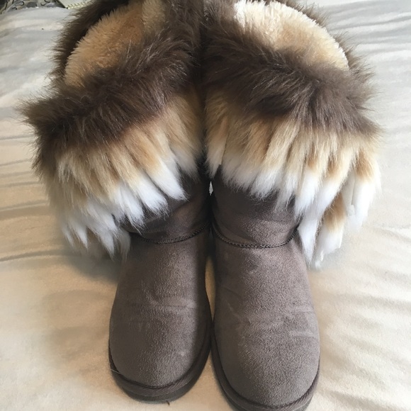 justfab fuzzy winter boots